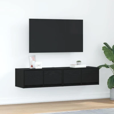 Afbeelding van vidaXL Tv kasten 60x31x25,5 cm spaanplaat zwart eikenkleurig