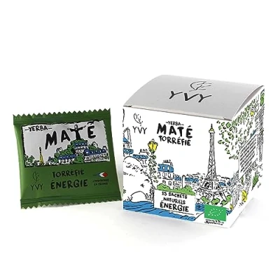 Afbeelding van YVY MATÉ Yerba Mate Bio Grand Cru geroosterd Praktisch formaat 15 natuurlijke maté theezakjes biologische mat, niet rook, zonder steel, stofvrij energiedrank ter vervanging van koffie