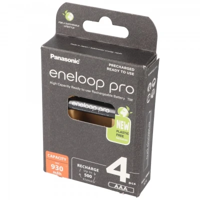 Afbeelding van Panasonic eneloop pro, voorgeladen, blisterverpakking (4 pack) BK 4HCDE/4BE oplaadbare batterij NiMH, Micro, AAA, HR03, 1.2V en 930mAh 541085306...