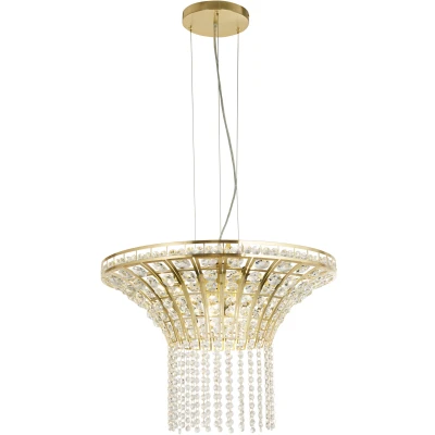 Afbeelding van Searchlight Gemma Hanglamp Ø 60 X 155 Cm Satijn Messing En Transparant