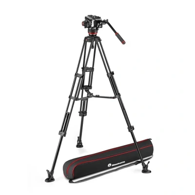 Afbeelding van Manfrotto 504 &amp; Alu tweeling MS (Metaal), Statief, Zwart