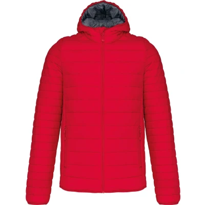 Afbeelding van Kariban Men&#039;s lightweight hooded padded jacket K6110 Red