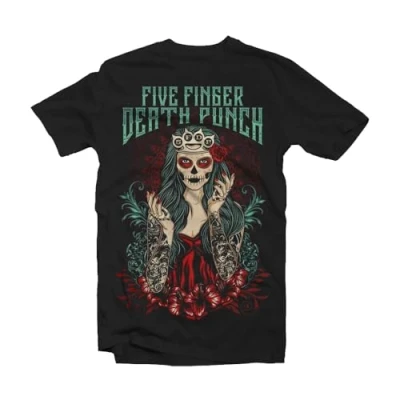 Afbeelding van Five Finger Death Punch Lady Muerta Heren T shirt S Zwart