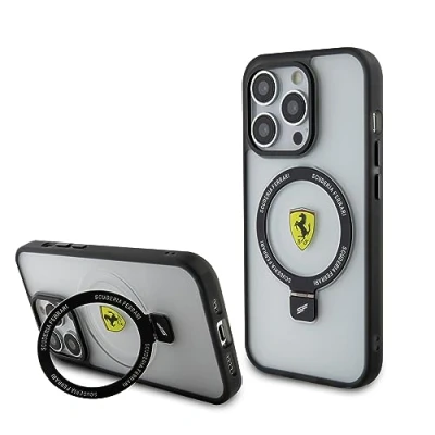 Afbeelding van Ferrari Ring Stand Back Case (MagSafe Compatible) Geschikt voor Apple iPhone 15 Pro Max (6.7&quot;) Transparant
