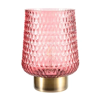 Afbeelding van Pauleen 48134 Rose Glamour mobiele tafellamp glas timerfunctie 6 uur batterij glazen lamp zonder kabel roze glas/metaal