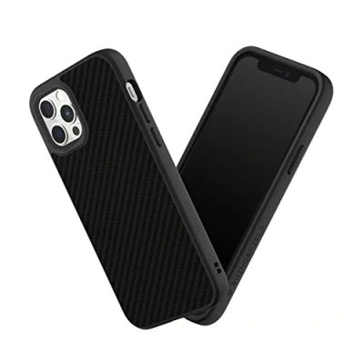 Afbeelding van RHINOSHIELD SolidSuit beschermhoes compatibel met [iPhone 12/12 Pro] dun hoesje schokabsorberende technologie en premium matte afwerking, verwisselbare fotolens contour koolstofvezel