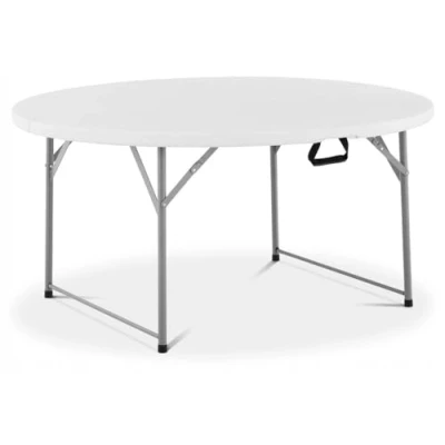 Afbeelding van Marbueno Vouwtafel Resina Wit D.122x74 cm Catering, Strand en Kamperen 10530
