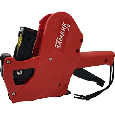 Afbeelding van Sato Samark etiketteermachine + 3 rollen etiketten. Professionele handmatige voorspeler, ideaal voor winkels. Schrijft prijzen data en batches (6 tekens)