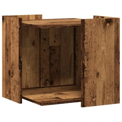 Afbeelding van Kattenbakkast 53x53x51 cm bewerkt hout oud houtkleurig