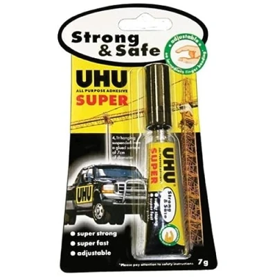 Afbeelding van UHU super sterke secondelijm: supersterke gel secondelijm, snel en supersterk, oplosmiddelvrij, transparant, tube 7 g