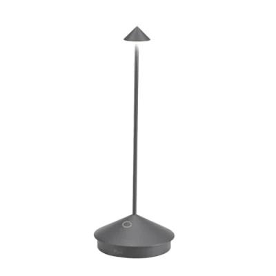 Afbeelding van Zafferano Pina Tafellamp Oplaadbare Buitenlamp Antraciet Spatwaterdicht (IP54) Bureaulamp Snoerloos Dimbare LED Lamp Draadloos Oplaadstation Terraslamp USB Oplaadbaar 29 cm