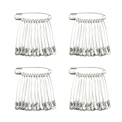 Afbeelding van 48 stuks vernikkelde veiligheidsspelden 32 mm voor kleding, handwerk, naaien, textielstof, babykleding