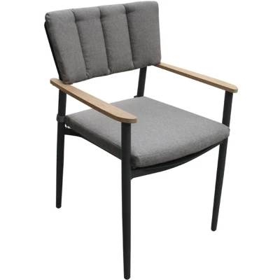 Afbeelding van Tuinstoel Set van 4 Antraciet/Hout Aluminium 56,5x60x87 cm Alicante SenS Line