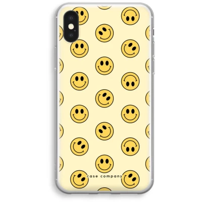 Afbeelding van Case Company® hoesje geschikt voor iPhone X Smiley N2 Soft Cover Telefoonhoesje Bescherming aan alle Kanten en Schermrand