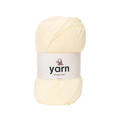Afbeelding van Acrylgaren, dubbel gebreid, 100 g, Korbond crème (verkrijgbaar in 27 kleuren) Licht, hypoallergeen en duurzaam garen Ideaal voor truien, dekens, babybedden