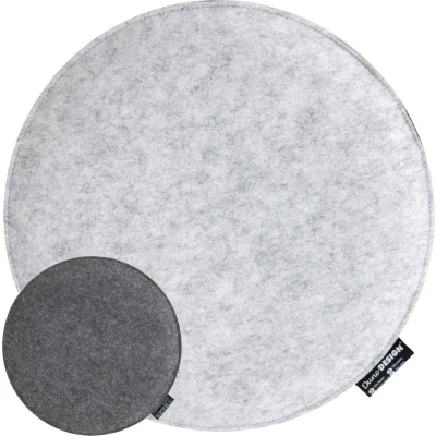 Afbeelding van 30mm vilten zitkussen rond Ø 35cm stoelkussen stoelpad zacht 2 kleurig grijs