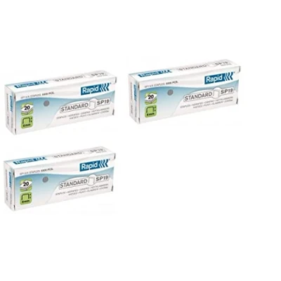 Afbeelding van Rapid 24873900 3 x 5000 nietjes SP19/6 mm Galva