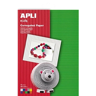 Afbeelding van APLI Geribbeld karton 180 g/m² 10 vel/kleuren