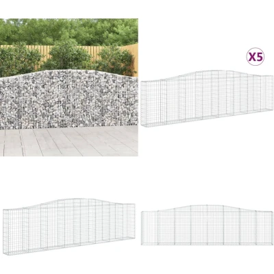 Afbeelding van VidaXL Schanskorven 5 st gewelfd 400x30x100/120 cm ijzer