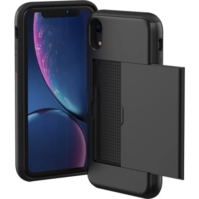 Afbeelding van iMoshion Hoesje Geschikt voor iPhone Xr 360 Full Protective Case Zwart / Transparant