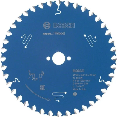 Image de BOSCH 2608644039 lame de scie circulaire Expert pour le bois, 184 x 20 2.6 mm, 40T