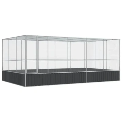 Afbeelding van VidaXL Volière met verlengstuk 518x307x212 m staal zilverkleurig