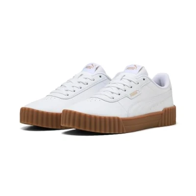 Afbeelding van PUMA Carina 3.0 Damessneakers, Wit Goud Gum