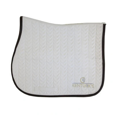 Image de Kentucky Tapis De Selle Saut Fishbone Leather Blanc Full