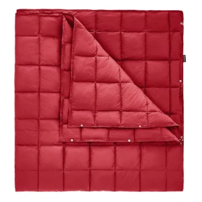 Afbeelding van KingCamp Ultralichte reisdeken, warme outdoor deken, winddichte campingdeken, waterafstotend, compact formaat voor onderweg, picknick, reizen thuis, 213 x 203 cm, wijnrood