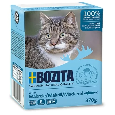 Afbeelding van 6x370g Stukjes in Gelei met Makreel Bozita Kattenvoer