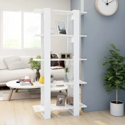 Afbeelding van Boekenkast/kamerscherm 80x30x160 cm bewerkt hout wit