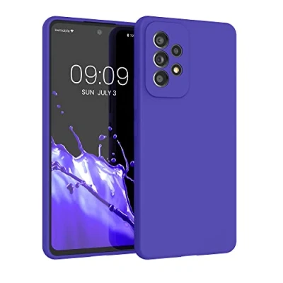 Afbeelding van kwmobile telefoonhoesje geschikt voor Samsung Galaxy A53 5G Hoesje met siliconen coating Smartphone case in blauwpaars