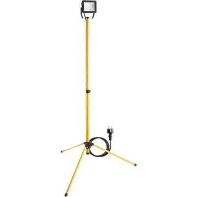 Image de Goobay 57845 Projecteur de chantier LED sur trépied télescopique 2 x 20 W / 3400 lm/lumière blanche neutre 4000 K/pour intérieur et extérieur IP65 noir/jaune