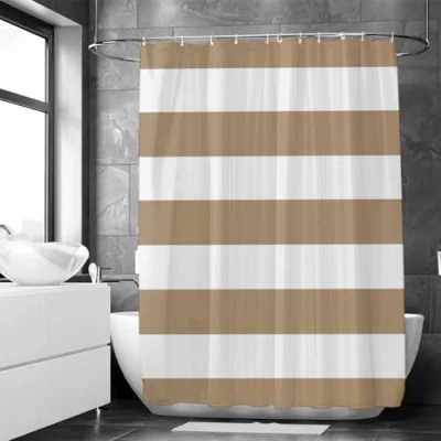 Afbeelding van Loti Living Douchegordijn Anti Schimmel Zand Inclusief ringen Waterdicht Polyester 180x200 cm