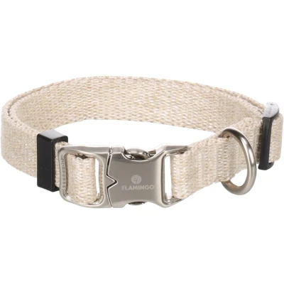 Afbeelding van Linnen halsband hond beige S