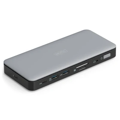 Image de DIGITUS Station d&#039;accueil USB C 2 x HDMI, DP 1GbE 150 Watt