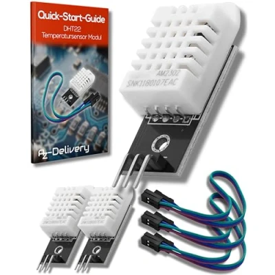 Afbeelding van AZDelivery 3 x DHT22 AM2302 Temperatuursensor en Vochtigheidssensor met Bord Kabel compatibel Arduino Inclusief E Book!