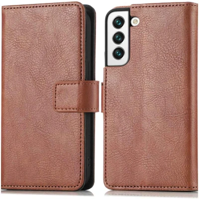 Afbeelding van iMoshion Hoesje Geschikt voor Samsung Galaxy S22 Met Pasjeshouder Luxe Bookcase Bruin