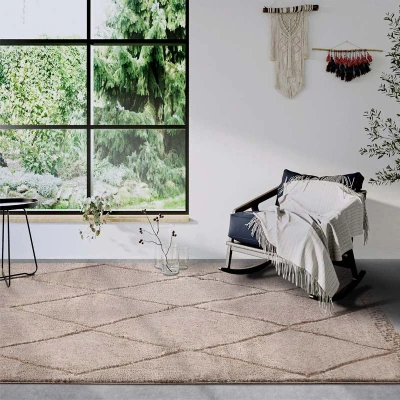 Afbeelding van Vloerkleed Perrotin 80x120cm Beige 123vloerkleed.nl is de online webshop voor vloerkleden en woonaccessoires.