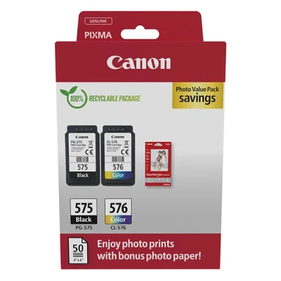 Image de Canon PG 575/CL 576 Cartouche + Papier Photo