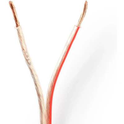 Afbeelding van Speaker Kabel 2x 2.50 mm² CCA 15.0 m Rond PVC Transparant Folieverpakking