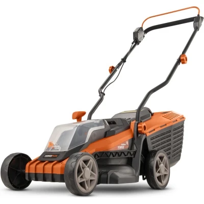 Afbeelding van Dual Power accu grasmaaier POWDPG75561 20 V, 340 mm Ø grasmaaier, zonder en lader, met 30 L grasopvangbak achteruitworp