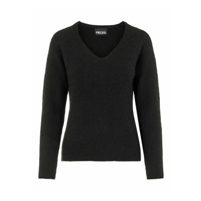 Afbeelding van PIECES PCELLEN LS V NECK KNIT BC Dames Trui Maat L