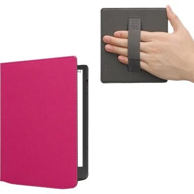 Afbeelding van kwmobile flip cover geschikt voor Pocketbook InkPad 4 / Color 3 2 Vivlio Case met magnetische sluiting en handvat Hoes e reader in neon roze design