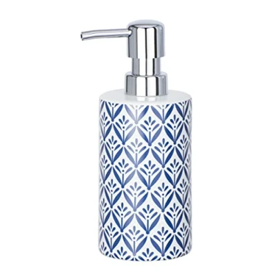 Afbeelding van Wenko Zeepdispenser Lorca 360 Ml Keramiek Blauw/wit