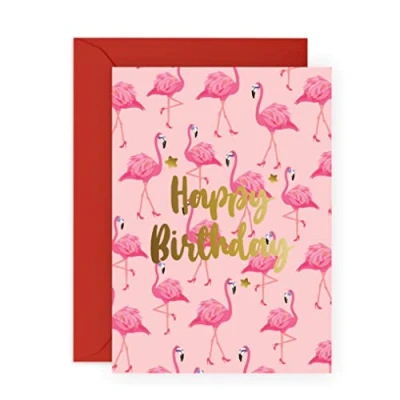 Afbeelding van Central 23 verjaardagskaarten flamingo, voor vrouwen haar, moeder, dochter, zus, tante, geleverd met grappige stickers, gemaakt in Groot Brittannië, veganistische inkt, door