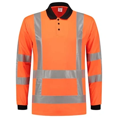 Afbeelding van Tricorp 203005 Poloshirt RWS Birdseye Lange Mouw Fluo Oranje 8XL