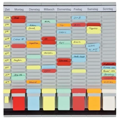 Image de franken tableau planning à fiches officepaner, 7 modules noir
