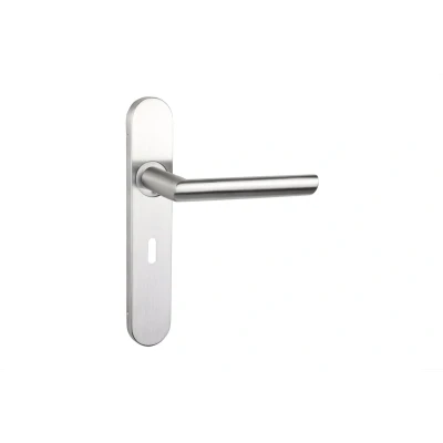 Afbeelding van Lavuzo deurkruk Ragusa RVS met afgerond schild SL56 Per set Deurklink