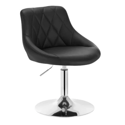 Afbeelding van WOLTU BH241sz 1 Verstelbare kruk met rugleuning, kunstleer en metaal, in hoogte verstelbaar, zitting 42 58 cm hoog, zwart